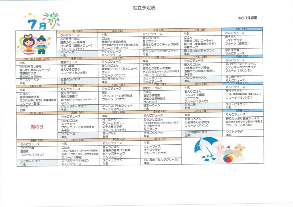 令和７年７月分